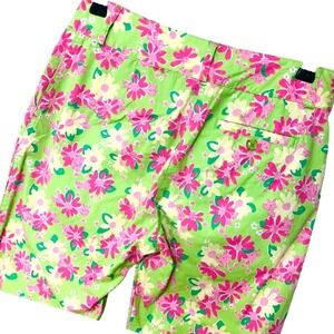 Y2K Lilly Pulitzer Crop Pants Pink‎ Rhinoceros White Label Preppy Womens 2 27x23